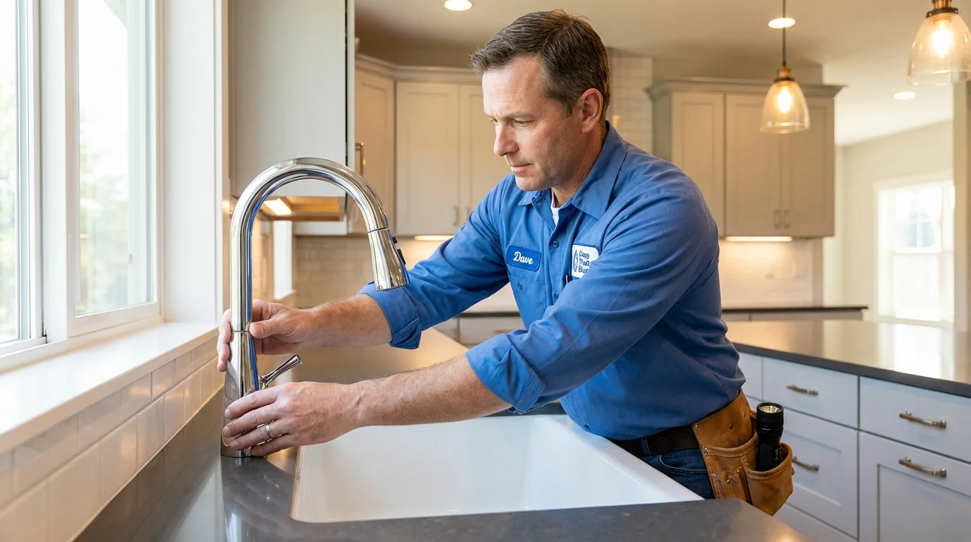 Kitchen faucet installation by Johns Plumbing LLC in Walnutport