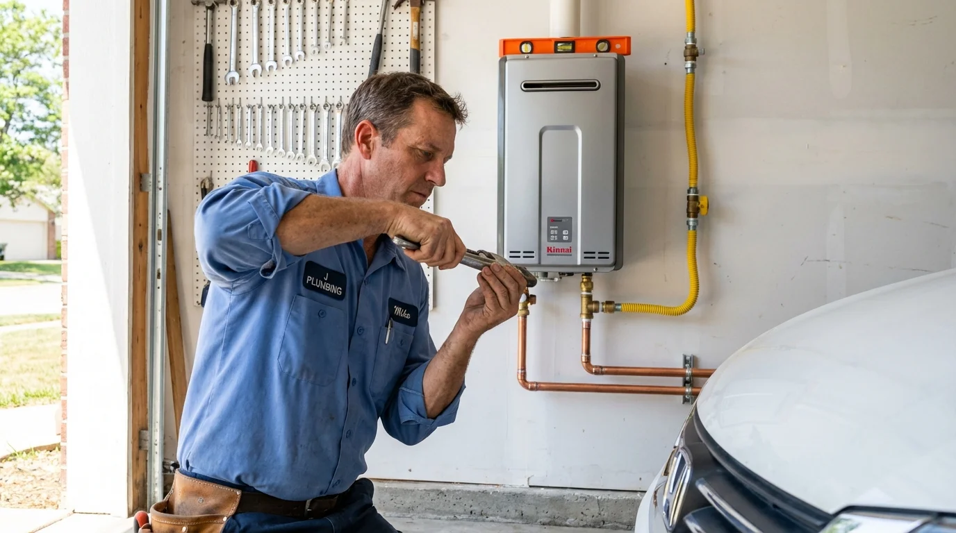 Tankless water heater installation by a Johns Plumbing LLC plumber in Walnutport